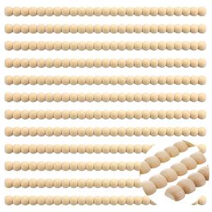 lot 4278 image: Nuanchu 12 Pcs Decorative Beaded Wood Trim Molding Half Wooden Beads Bobbin Trims 15.75 Inch Unfinished 3D Pearl Paintable Wood Molding for DIY Crafts Home Wall Cabinet Shelf Window Door (20 mm)