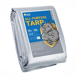 lot 2458 image: GUARD SHIELD Heavy Duty Tarp 10x20 Feet Multi Purpose Thick Waterproof Poly Tarp Cover 10mil blue not gray