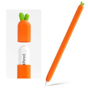 lot 4281 image: ELETIUO Carrot Silicone Skin Cover Compatible with Apple Pencil 2nd Generation, Protective Cover Accessories Compatible with iPad Pro 11 12.9 inch