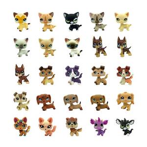 lot 4287 image: CFCLLBR Random 2PCS Cat Dog Collie Great Dane Dachshund Cocker Spaniel Mini Pet Toys Sets Animal Figures