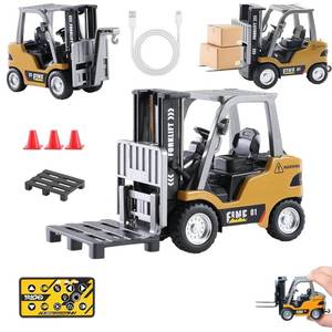 lot 2497 image: GRANTLEY Remote Control RC Forklift Cranes,164 Mini Rechargeable Forklift Truck,2 in 1 Transform Lift Fork & Hook, wBoxesSound and Light, Forklift Toy RC Construction Vehicles Toy Gift for Kids