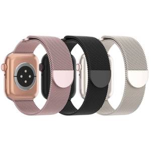 lot 4316 image: 3 Pack Mesh Metal Band Compatible with Apple Watch Band 38mm 40mm 41mm 42mm 44mm 45mm 46mm 49mm, Stainless Steel Magnetic Loop Strap for iWatch Ultra 3 2 1 Series 111098SE76543 Men Women