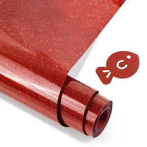 lot 4322 image: MEVOREW Red Glitter Heat Transfer Vinyl for T-Shirts 10 x 8ft, Red Glitter HTV Iron on Vinyl for Cricut Cutting Machine, Easy to Cut & Weed for DIY Crafts Design