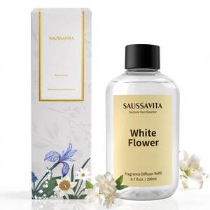lot 4334 image: Saussavita Reed Diffuser Refill White Flower Scent �� Reed Diffuser Set 6.8 fl oz Refill for Bedroom, Bathroom, Lliving Room
