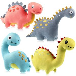 lot 4339 image: Aoriher 4 Packs 9 Inch Dinosaur Stuffed Animal Cute Dinosaur Plush Toys Adorable Soft Toy for Kids Baby Birthday Party Favors