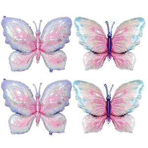 lot 4347 image: Butterfly Balloons - 4 PCS 40 inch Pink Purple & Blue Mylar Foil Balloons for Girls Womens Butterfly Theme Party Wedding Birthday Baby Shower Decoration (PurpleBlue-4pcs)