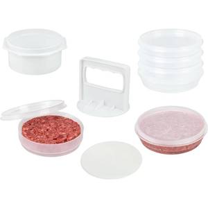 lot 4348 image: Mission Gallery Hamburger Press Patty Maker - 4 in 1, Burger Mold, Patty Press, 8 Storage Containers, 100 Round Papers - Hamburger Patty Maker Tool for BBQ - Burger Shaper for Meat, Veggie Patties
