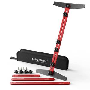 lot 4350 image: SUNLFPROD Stair Tread Template Tool - Solid Stair Tread Gauge, Stair Tools for Stair Measuring Tool Stair Gauge Jig Stair Template Stair Step Tool Shelf Template Projects (Red-Gray)