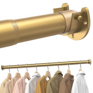lot 5311 image: Supforce 5 Pack Closet Rods for Hanging Clothes, 17 to 54 Inches Stepless Adjustable Metal Closet Rod, 1.3 Inches Heavy Duty Clothes Hanging Rod for Closet Wardrobes Laundry RV, Golden