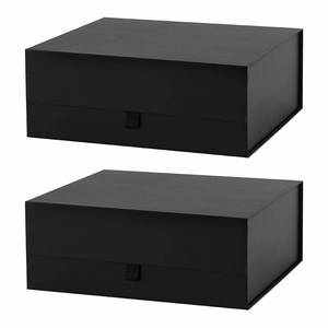 lot 5313 image: PLINJOY 2 Pcs Black Gift Box Large 13.5x11.8x4.7 Inches, Black Gift Boxes for Presents with Magnetic Closure Lid, Luxury Gift Box Rectangle Collapsible Boxes for Gift Packaging