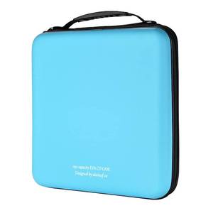 lot 6374 image: alavisxf xx CD Case, 192 Capacity EVA Protective Blu-ray DVD Case Portable Zipper CD Case Holder Disc Storage Organizer Wallet Bag for Car Home Travel (192 Capacity, Sky Blue192)