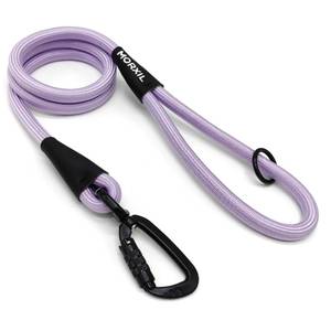 lot 6376 image: MORXIL Rope Dog Leash, 6 Foot Heavy Duty Dog Leash with Aviation Aluminum Auto Locking Carabiner, Strong Nylon Pet Lead for Small, Medium, Large Dogs (Purple, 6FT)