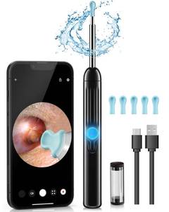lot 4321 image: Jegoat Ear Wax Removal, 1080P HD Scope and 6 LED Lights, Ear Cleaner with Camera, Ear Cleaning Kit - Earwax Remover Tool with 5 Spoon (Onyx)
