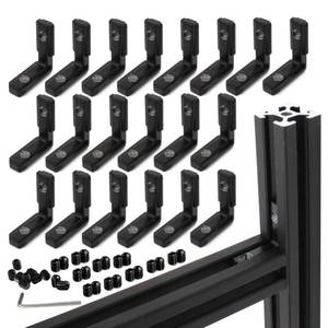 lot 4325 image: BLCCLOY 20Pcs 2020 Aluminum Extrusion Black Corner Bracket T Slot Inside L Shape Joint Angle Hardware Connector with Screws for 20 Series 2020 2040 V Slot Extruded Aluminum Profile