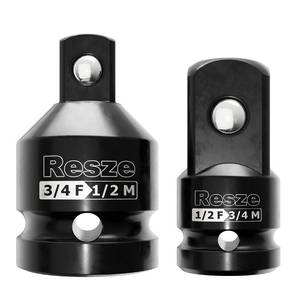 lot 6413 image: Resze 2PCS Impact Socket Adapter and Reducer Set,34to 12 & 12to 34 Drive Socket Adapter Set, Square Adapter Breaker Bar Wrench Conversion Kit Mechanic tools