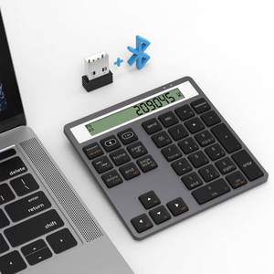 lot 6477 image: Bluetooth Number Pad - 2.4G Wireless Numeric Keypad with Display Calculator - Wireless Number Pad Slim 34-Key Portable Financial Accounting Numpad Data Entry & Calculation 2in1 for Laptop Desktop PC