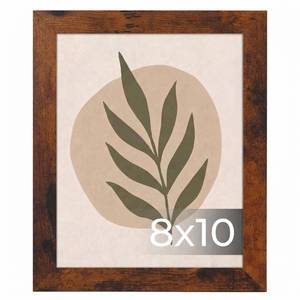lot 6478 image: Giftgarden 8x10 Picture Frame Rustic Brown, Wide Wood Photo Frame with Shatter-Resistant Plexiglass, Vertical or Horizontal for Wall & Tabletop Display, 1 Pack