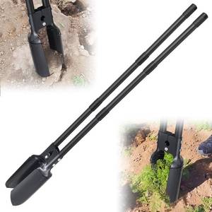 lot 9770 image: Post Hole Digger Tool, Heavy Duty Post Hole Digger with 55 Inch Handle, Dual Sharp Blades for Soil Plugging, Digging, Cultivating, Weeding, Manual Post Hole Digging Tool Garden Shovel