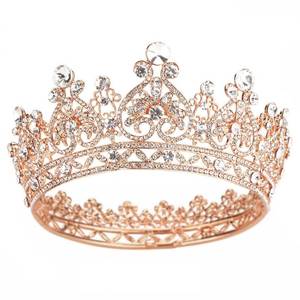 lot 10202 image: COCIDE Rose Gold Crown for Women Crystal Queen Tiaras Women Cake Topper Decorations Full Round Wedding Hair Accessories for Birthday Party Pageant Prom Bridal Costume