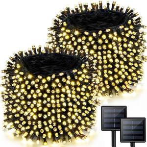 lot 6472 image: 2 Pack 480 LED Solar String Lights for Outside, 170 FT Super Long Solar Chrismas Lights Outdoor with 8 Modes & Memory Function, Waterproof Twinkle Light for Xmas Tree Party Decorations (Warm White)