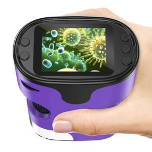 lot 6473 image: A1000X Handheld Microscope for Kids 4K 2.0 Screen Rechargeable Mini Pocket Digital Microscopes wSlides Kit Portable Edu Gift Age 4-6 8-12 Children Students (Purple)