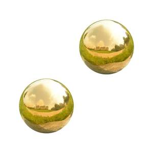 lot 6495 image: Nerien Gazing Ball, 3.9 Stainless Steel Garden Mirror Globe, Polished Ornament Sphere, Hollow Floating Reflective Hemisphere, Home Outdoor Pond Housewarming Swimming Pool Decoration, Gold, 2pcs