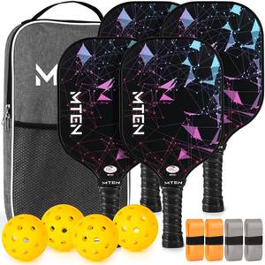 lot 9771 image: Pickleball Paddles, USAPA Approved Pickleball Paddles Set of 4, Pickleball Set with 4 Pickleball Rackets, Portable Carry Bag, 4 Grip Tapes, Pickle Ball Paddle Set ��for Men Women