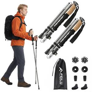 lot 10248 image: FEILU Trekking Poles, Lightweight 2 Pack Folding Hiking Poles with Metal Quick Lock, Adjustable Height, Aircraft-Grade Collapsible Aluminum Walking Sticks for Men & Women