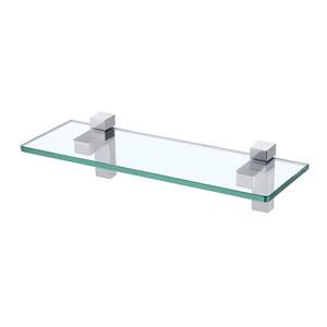 lot 9775 image: KES Glass Shelf for Bathroom, Glass Wall Shelves 16 Inch Floating Shelf Polished Chrome Finish, BGS3201S40