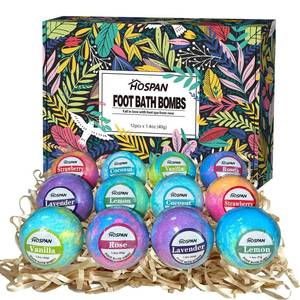 lot 10253 image: HOSPAN Organic Foot Bath Bombs Gift Set, 12 Essential Oil Rich Foot Soak for Mom and Dad, Handmade Foot Spa Bomb with Wonderful Bubbles, Great for Soothes Sore Tired Feet, Dry Feet Moisturize