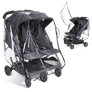 lot 10273 image: IvyWind Double Stroller Rain Cover, Universal Stroller Cover for Side by Side Baby Stroller, Breathable Weather Shield for All-Weather Protection from RainSnowDust