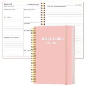 lot 10277 image: Heveboik Bible Study Journal �� Church Notes Notebooks �� Note Taking & Journaling Kit, 5.8 x 8.5, Pink