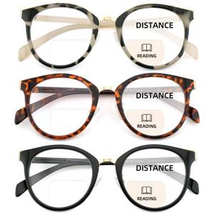 lot 10284 image: zooxsky 3 Pack Bifocal Reading Glasses for Women Men Clear Top Rectangle Multifocal Readers Blue Light Bi-focal Eyeglasses (Multicolor, 2.50)