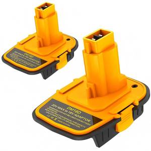 lot 10289 image: Azocek 2 Packs DM18D Battery Adapter Converter with USB Port for Dewa-lt 18V Tools, Converts for De-Walt 20V for Mil-Waukee 18V Li-ion to De-Walt 18-V Battery Adapter