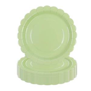 lot 10302 image: Xjoviative 50 Pcs Sage Green Paper Plates 9 Inch, Scalloped Paper Plates Disposable Cake Dessert Dinner Plate for Birthday Baby Shower Wedding Party Decorative Supplies (Sage Green, 9 INCH)