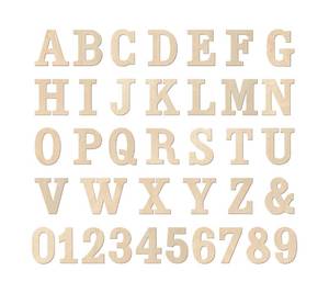 lot 10312 image: 3 Inch 216 Pieces Wooden Letters & Numbers for Crafts Unfinished Wood Alphabet ABC & Numbers 0-9 for Wall Decor
