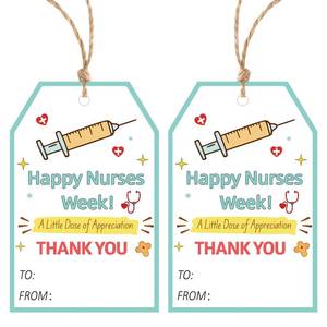 lot 10318 image: Alynta Happy Nurses Week Gift Tags with String 50Pcs Nurse Appreciation Gift Tags Thank You Paper Tag Name Tag for Nurse Party Favors