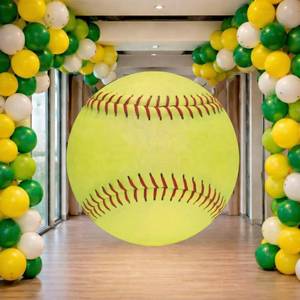 lot 10319 image: Moukeren 79 Inch Softball Banner Party Decorations Large Hanging Sport Themed Party Backdrop for Sports Theme Birthday Decor Photo Supplies