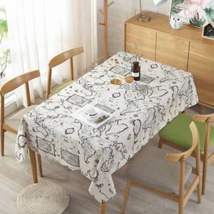 lot 10320 image: LOONELO World Map Tablecloth,Cotton Linen Fabric Map Table Cover with 86.6x55.1inch,Washable Rectangle World Map Printing Table Cloth for Kitchen Dinning Tabletop Home Decorations