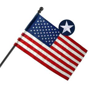 lot 10328 image: Homissor American Flag 3x5 Sleeve Outdoor US Flag - USA Embroidered Stars Durable Nylon Flags with Embroidered Stars, Sewn Stripes