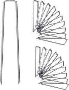 lot 10329 image: UPMCT 12 Inch Galvanized Garden Landscape Staples Stakes, 25 50 100 PCS Anti-Rust Garden Staples Tent Ground Stakes U-Shaped Landscape Pins for Secure Lawn Fabric, Decoration (25, 12 Inch)