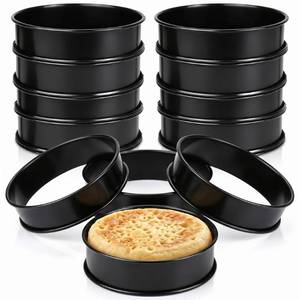 lot 1804 image: KUAYB 12Packs Crumpet Rings Nonstick 4 Inch English Muffin Ring Stainless Steel Double Rolled Tart Rings Metal Pastry Cookie Baking Ring Molds