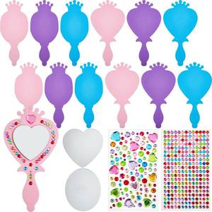 lot 11081 image: Liliful 12 Pack Princess Foam Mirror Kits Decorate Your Own Princess Mirrors Party Supplies Kids Unbreakable Toy Crafts for Girls Party Favors Birthday DIY Decorations (Cute,Pink,Purple,Blue)