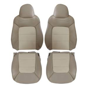 lot 1811 image: GXARTS Tan Perforated Leather Front Driver & Passenger Bottom and Top Lean Back Replacement Seat Cover Compatible with Ford Expedition 2003 2004 2005 2006