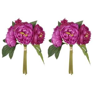 lot 1820 image: ICBOX Hot Pink Peonies Silk Flowers 2 Bouquets Fake Peonies 14 Heads Faux Peony Flowers with Stems for Wedding Decoration Bride Bouquet Faux Flowers Crafts Floral Arrangement (Hot Pink)