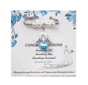 lot 10295 image: Honaer Something Blue Angel Charm for Bride to Be, Bridal Bouquet Charm, Memory Remembrance Gift on Wedding Day, Memorial Gift for Bride
