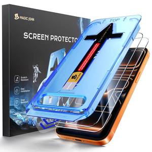 lot 12021 image: MAGIC JOHN 2 Pack for iPhone 17 Pro Max 6.9 inch Tempered Glass Screen Protector, Auto Dust-Elimination, Bubble Free, HD Clear, Easy Installation