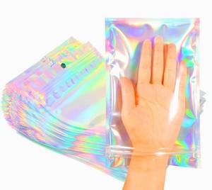 lot 12023 image: Trunple Smell Proof Bags & Resealable Foil Pouch Mylar Sample Bag Great for Party Favor Food Storage (Holographic Color) (50Pcs-5.5x8 Inch)