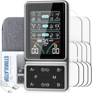 lot 12027 image: GOBOK TENS Unit Muscle Stimulator with HD Color Screen, 3-in-1 TENS EMS Machine for Pain Relief & Muscle Recovery, 24 Modes Pulse Massager for Sciatica, Back, Hip, Neck, Shoulder and Elbow Pain