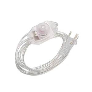 lot 12040 image: uxcell Rotary Cord Switch AC 250V Slide Control Lamp Dimmer 100-Watt with 5.6-Feet Power Cord Type A Plug Clear